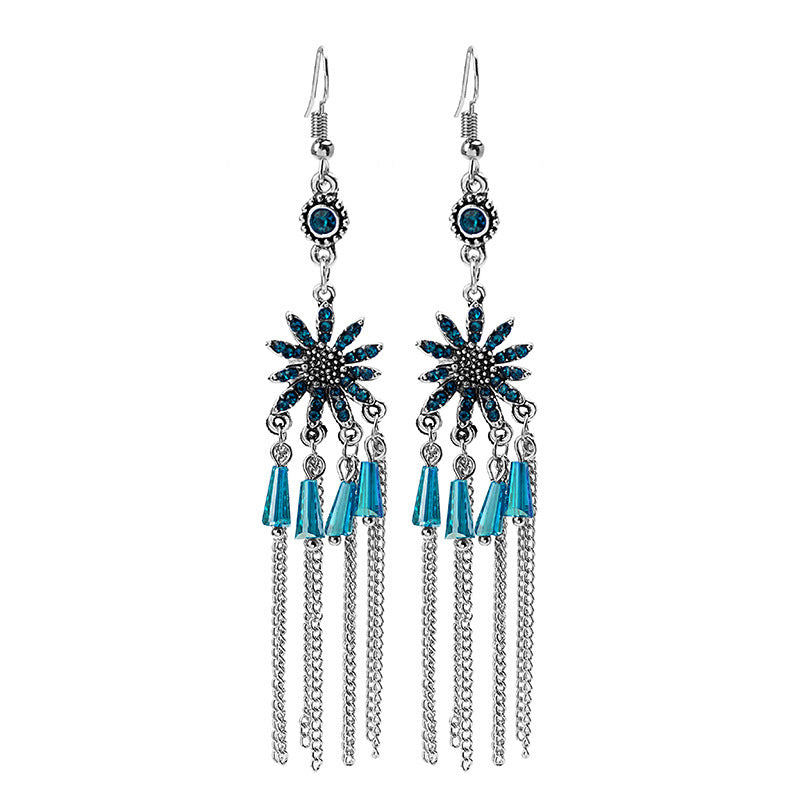 Wholesale Colorful Bohemian Devil Eye Crystal Alloy Earrings